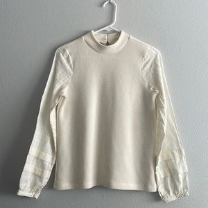 Madewell Weavenix Mockneck Bubble Sleeve Top